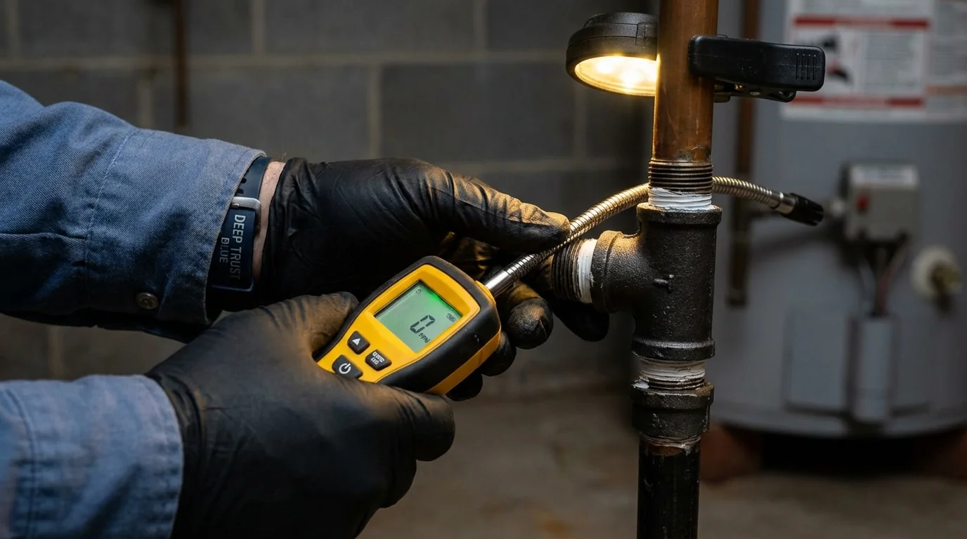 Gas leak detection with electronic sniffer by Johns Plumbing LLC in Springerville