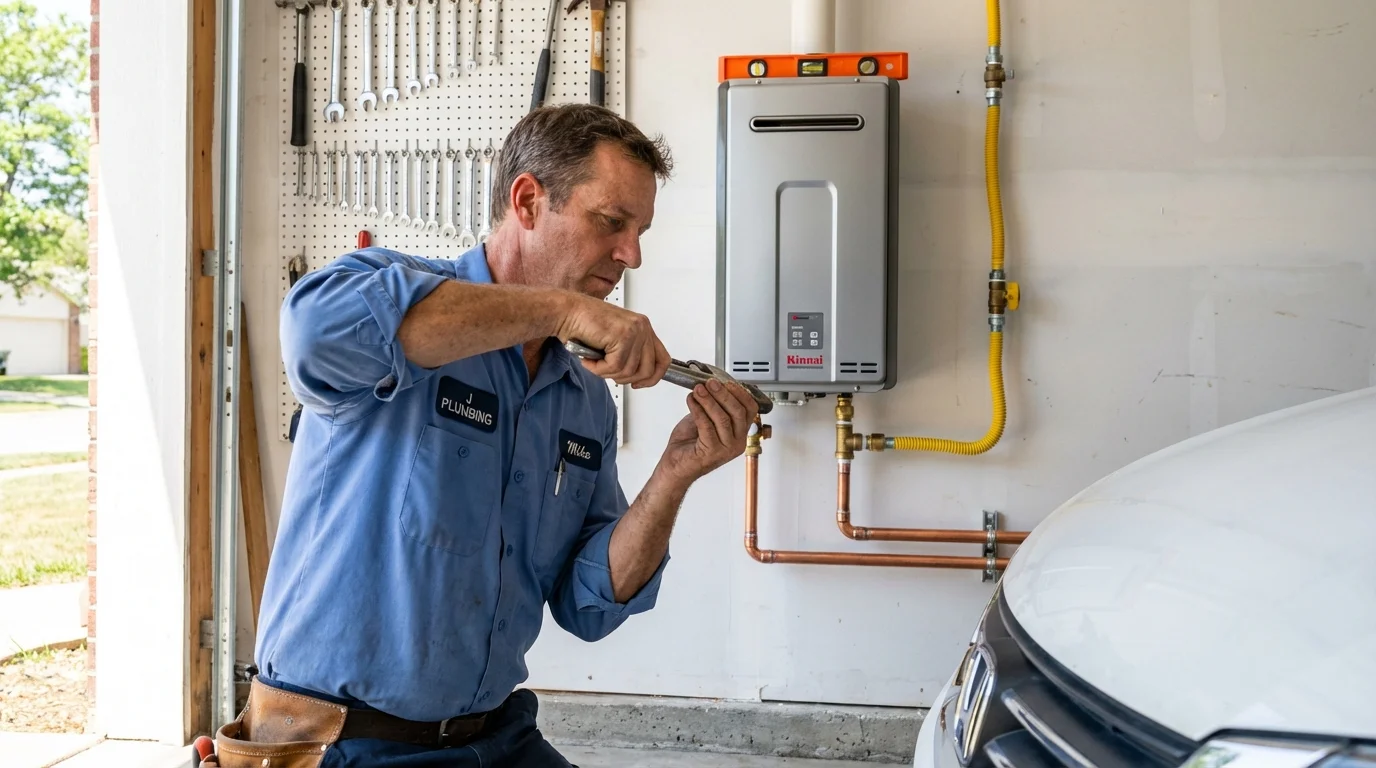 Tankless water heater installation by a Johns Plumbing LLC plumber in Springerville